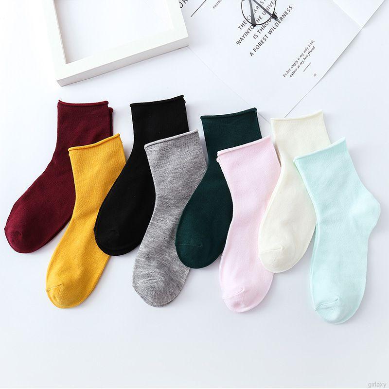 Vớ Mỏng Màu Trơn Thoáng Khí Thời Trang Hàn Quốc