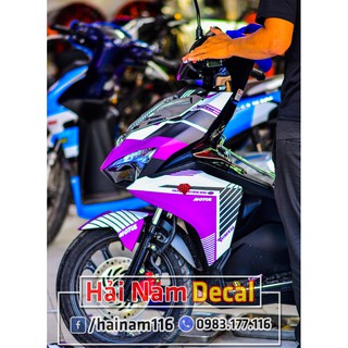 Tem Trùm Air Blade Sọc Đen Tím Trắng