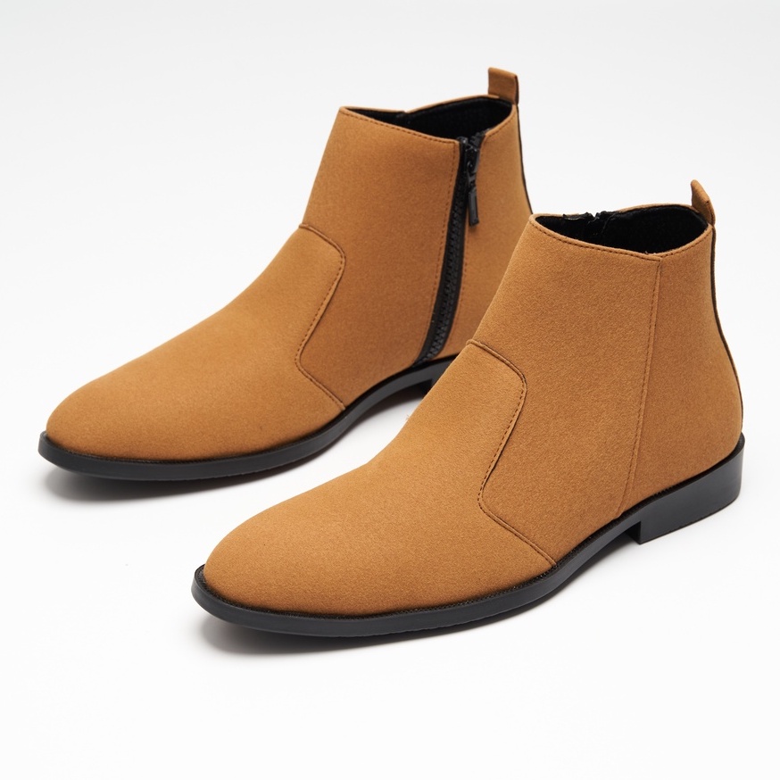 Giày chelsea boots nam da lộn, cổ lửng,khóa kéo,đế khâu.