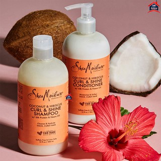 DẦU GỘI & XẢ VÀO NẾP, BÓNG MƯỢT CHO TÓC DÀY, XOĂN SHEAMOISTURE COCONUT & HIBISCUS CURL & SHINE 384ML