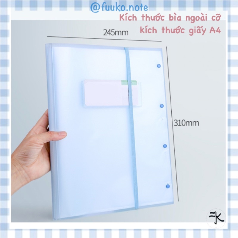 🔻 Bìa file A3 Clear Book gấp gọn 30 40 lá lưu trữ giấy tờ, tranh chống thấm nước màu pastel Macaron tiện lợi