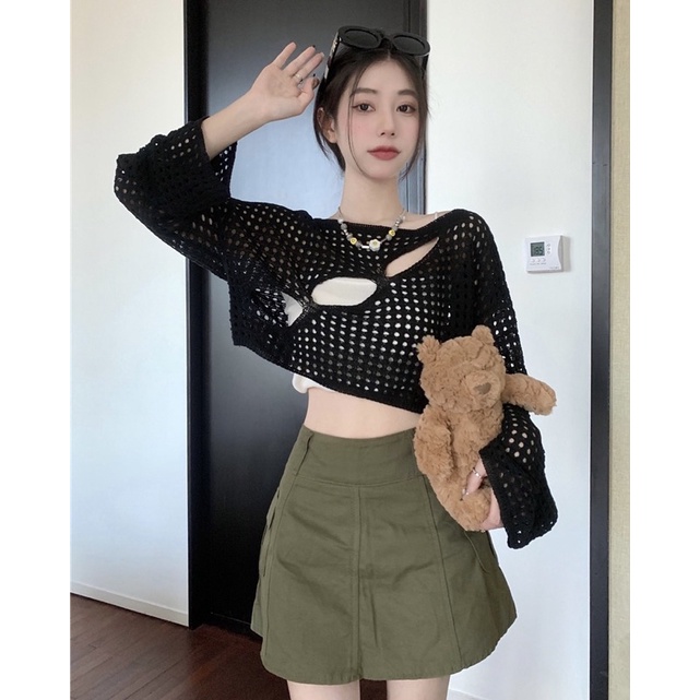 Áo croptop lưới Ulzzang