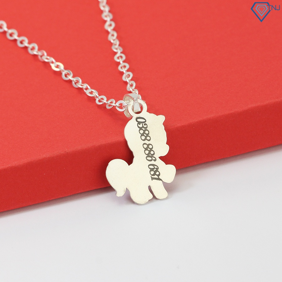 Dây chuyền bạc cho bé hình con ngựa khắc tên DCT0063 Trang Sức TNJ
