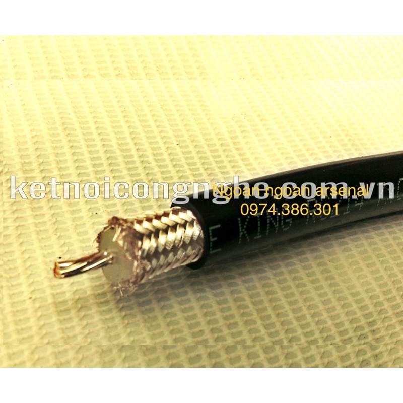 Cáp đồng trục RG214 50ohm (coaxial cable). Báo giá 1 mét