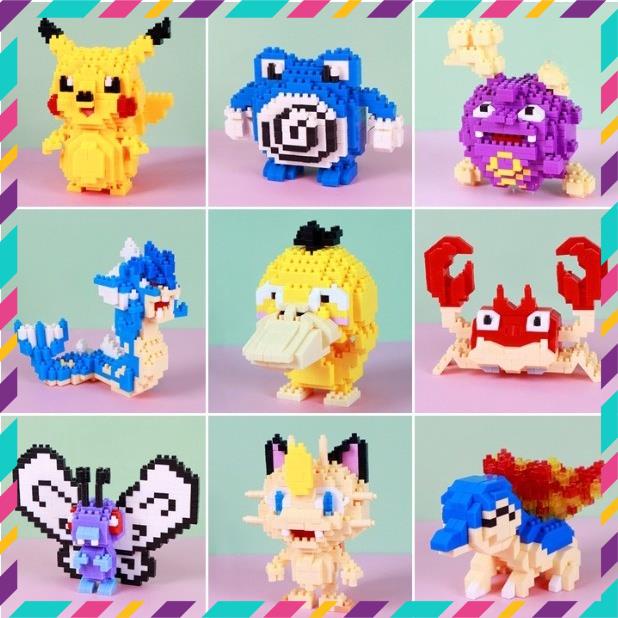Đồ Chơi Lego 3D Lắp Ráp Hình Pokemon, Pikachu, Từ 240 - 380 mảnh, Full Box Hàng Cao Cấp