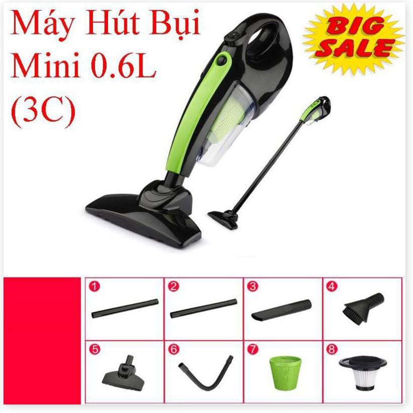 Máy hút bụi cầm tay công suất cao, Máy hút bụi Nhật, Máy hút bụi cầm tay 0.6L (3C), thiết kế ưu việt, hoạt động êm ái, h