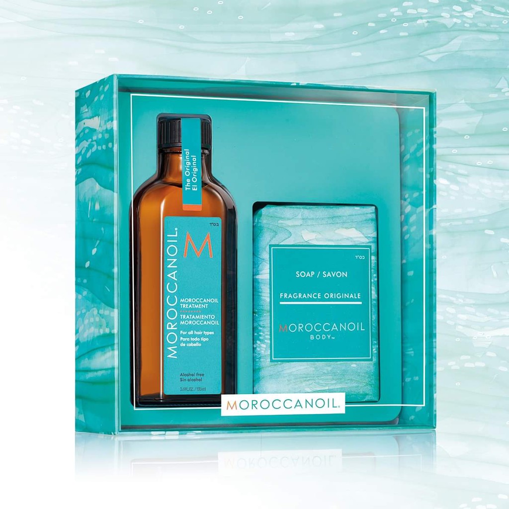 Chính hãng  Bộ đôi tinh dầu và xà bông Moroccanoil Original 100ml