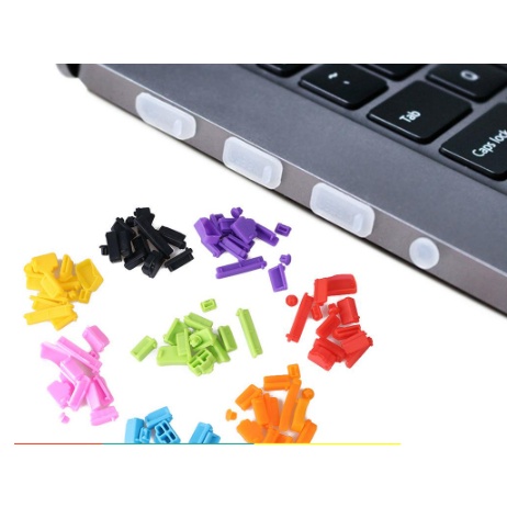 Bộ 13 nút bịt chống bụi cổng HDMI/VGA/USB/RJ45 Silicone nhiều màu cho Laptop/PC/Máy tính bảng
