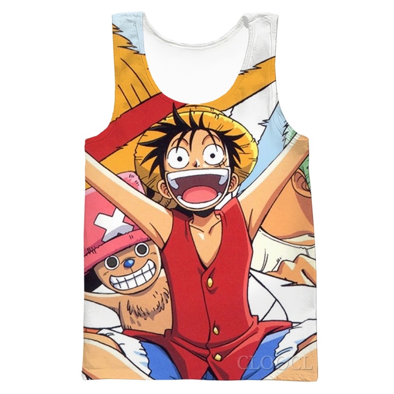 Áo Thun Ba Lỗ In Hoạt Hình One Piece 3d Thời Trang Unisex Cá Tính