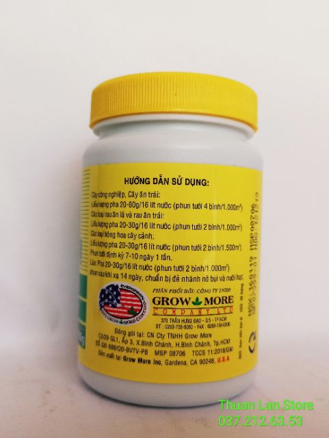 Phân Bón Lá Grow More 10-55-10+TE Phân Hoá Mầm Hoa, Ra Rễ Mạnh hũ 100g