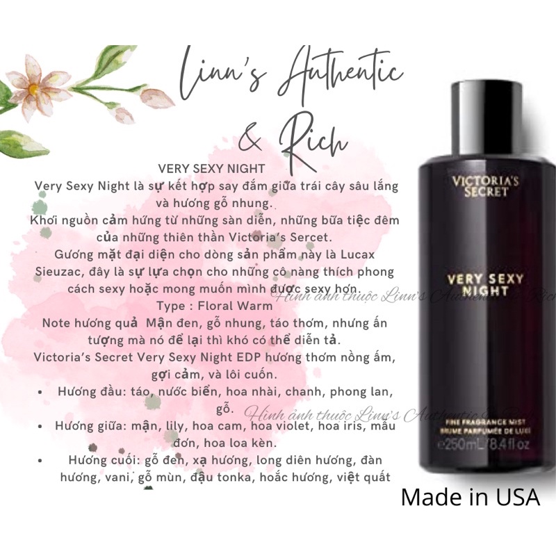 Auth_ Fullsize VERY SEXY NIGHT| VERY SEXY NOW |HEAVENLY SUMMER   - Bộ Tắm Dưỡng Xịt Thơm Toàn Thân Victoria’s Secret