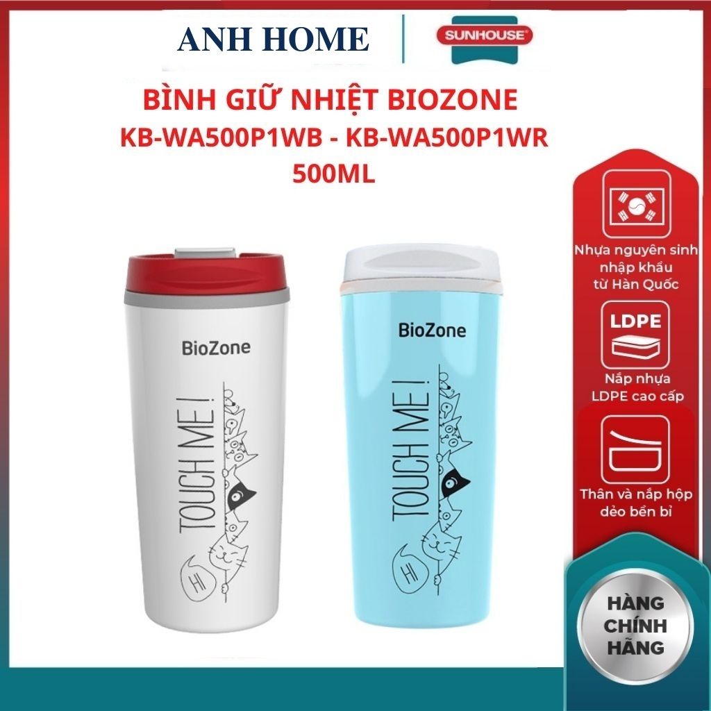 ( HCM - SHIP 2H ) Bình nước giữ nhiệt KB-WA500P1WB BIOZONE 500 ML nguyên liệu nhựa cao cấp nhập khẩu từ Hàn Quốc