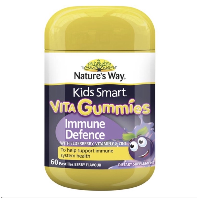 Vita Gummies Nature's Way [Úc] Kẹo gôm bổ sung vitamin cho bé từ 2 tuổi - 60 viên - 7 vị