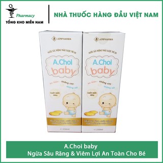 Nước súc miệng thảo dược achoi baby - ngừa sâu răng & viêm lợi an toàn cho bé – chai 250ml