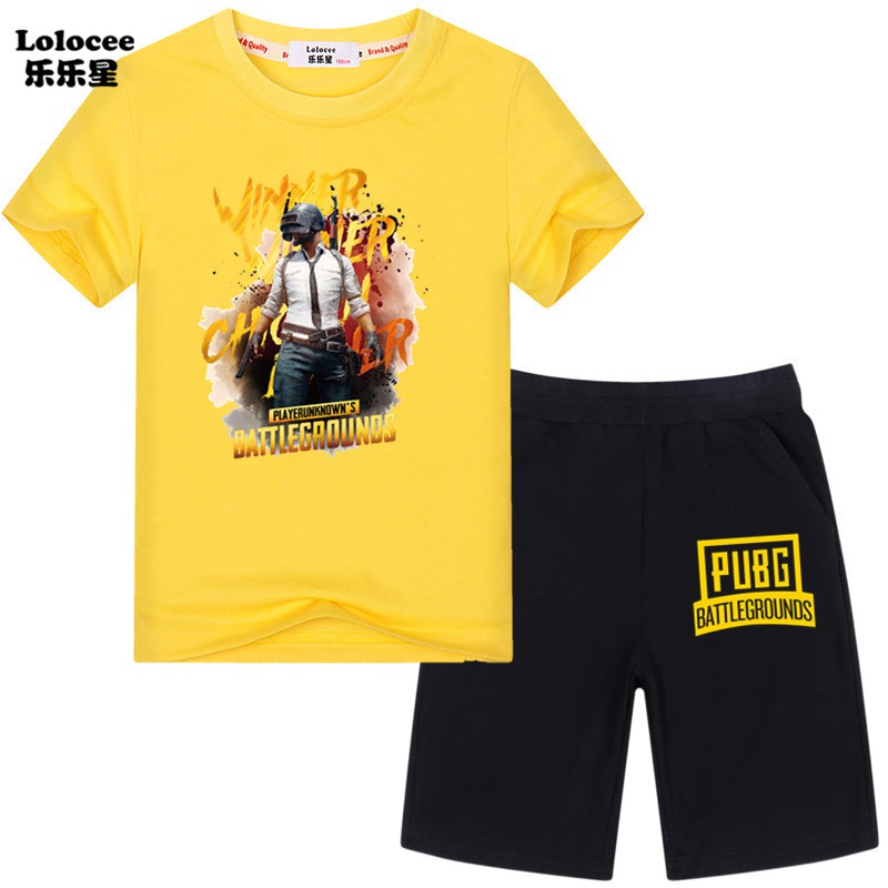 PUBG Set Áo Thun &amp; Quần Short Cho Bé Trai