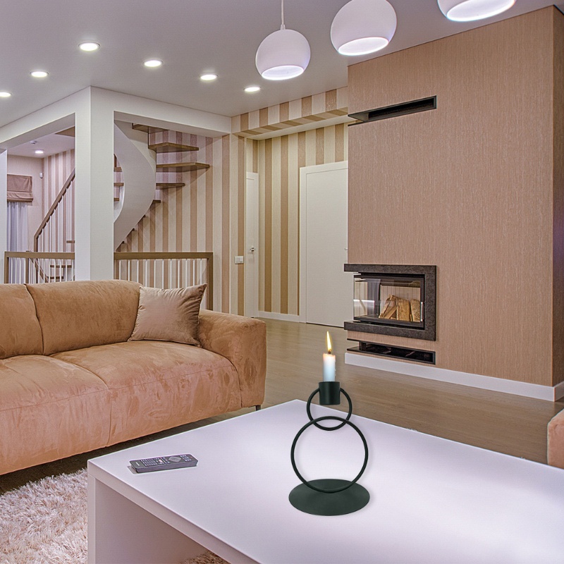 Giá Đỡ Đèn Cầy Bằng Kim Loại Phong Cách Hiện Đại Trang Trí Phòng Khách