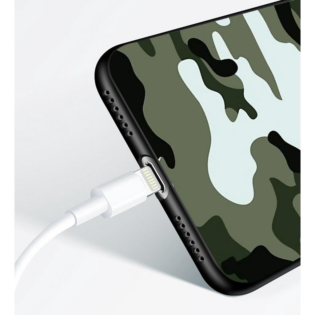 Ốp điện thoại họa tiết camo cho iPhone 12 Mini 11 Pro XR XS Max