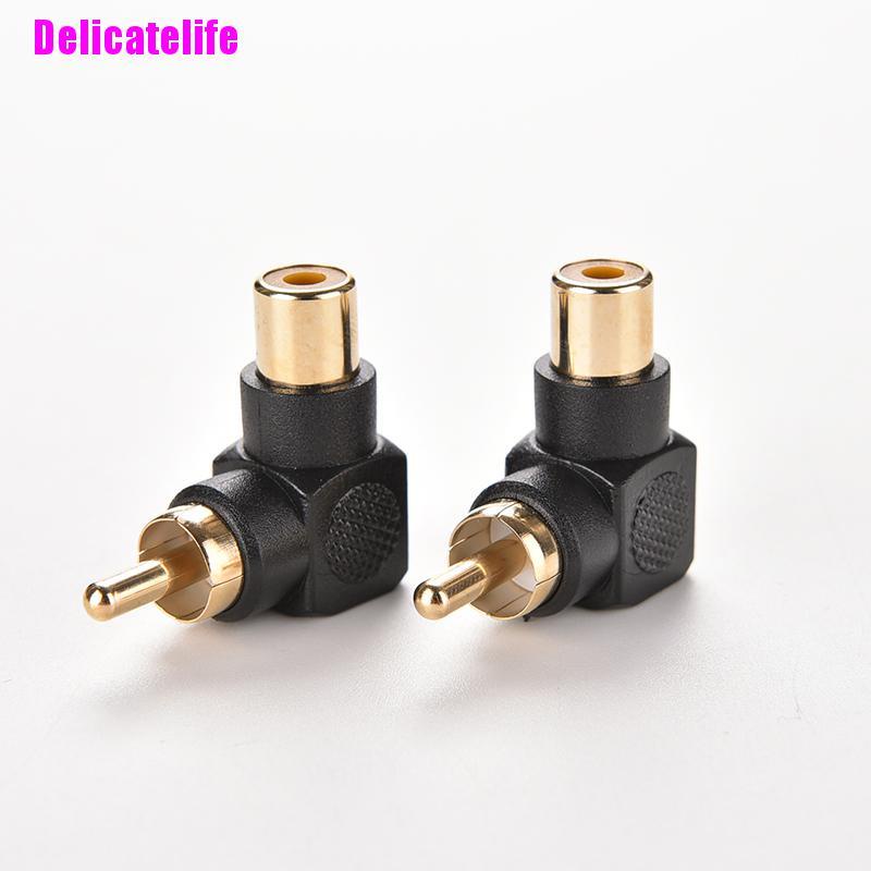 Set 2 Bộ chuyển đổi đầu cắm RCA sang lỗ cắm M / F Av 90 phải