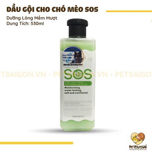 [CHÍNH HÃNG] SỮA TẮM SOS CHO CHÓ MÈO CHAI 530ML