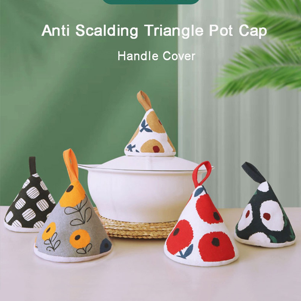 Vỏ Bọc Tay Cầm Xoong Nồi Hình Tam Giác Bằng Vải Cách Nhiệt Chống Bỏng