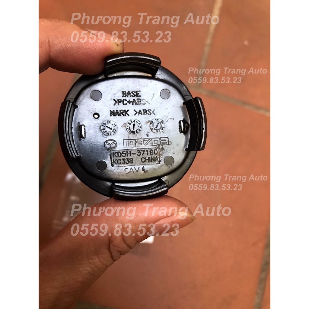 Logo chụp mâm -Logo ốp vành lazang bánh xe mazda đường kính 57mm màu đen bằng nhựa ABS cao cấp