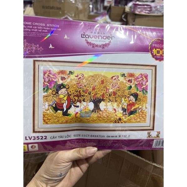 tranh thêu chữ thập cây tài Lộc lv3522 (84x47)