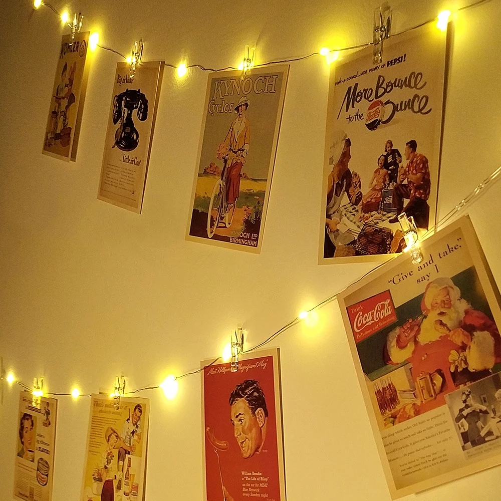 5/10M LED Fairy String Lights With Transparent Plastic Photo Clips/Christmas Wedding Home Room Decoration Garland Lights (battery not include)