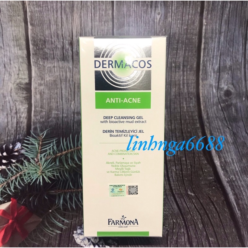 DERMACOS - Gel rửa sạch sâu ngừa mụn chứa Bùn hoạt tính