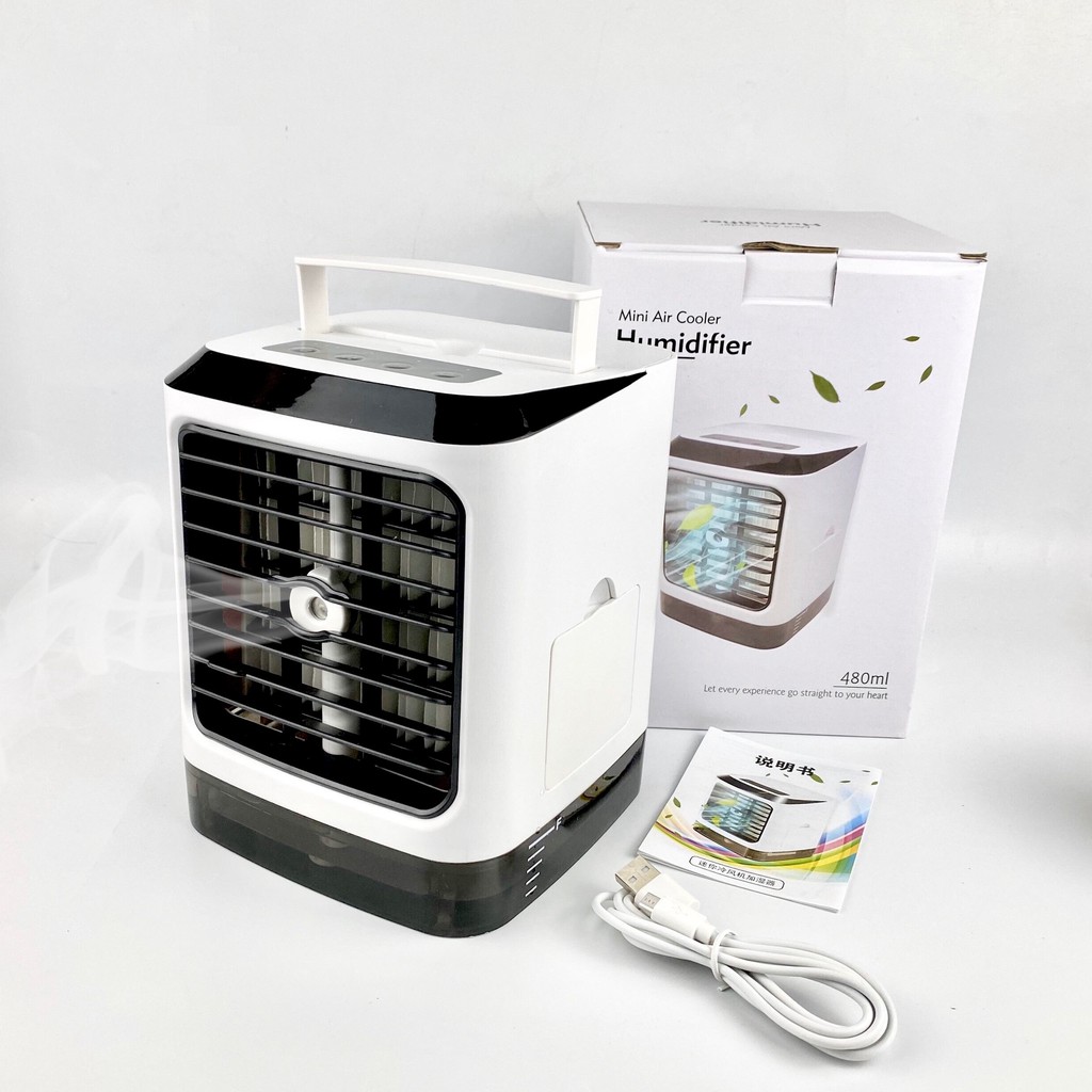 Quạt Hơi Nước Mini Để Bàn Gutek Air-8 Điều Hòa Không Khí Có Phun Sương Dùng Được Tinh Dầu Dung Tích 480ml