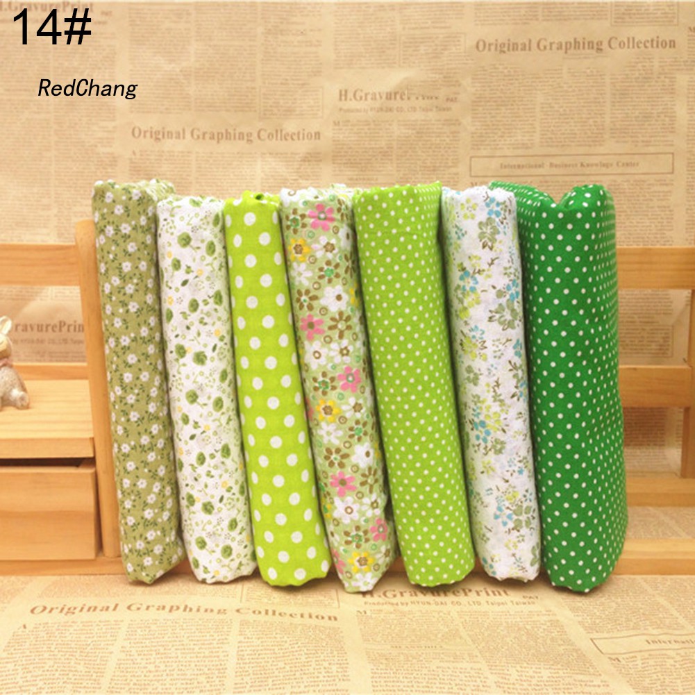 Set 7 Tấm Vải Cotton Họa Tiết Hoa Dùng Làm Đồ Thủ Công