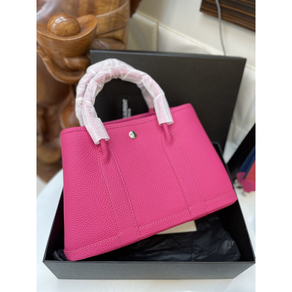 Túi quai xách da togo super màu hồng sen garden party size 30cm