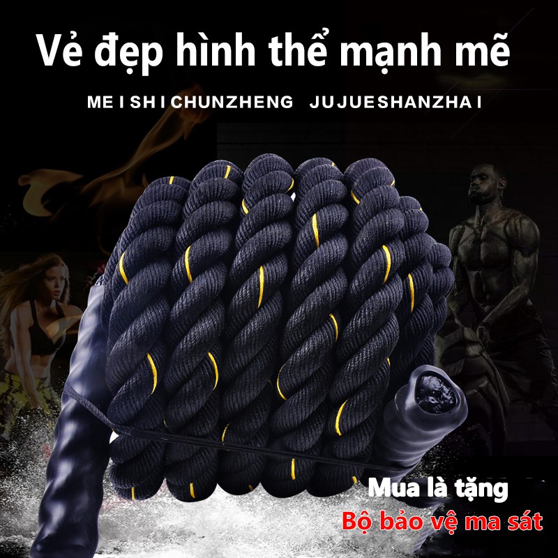 OT105 đấu dây tập thể lực rèn cơ bắp dày 38mm * Dài 12 mét  Dây quăng dây thừng to