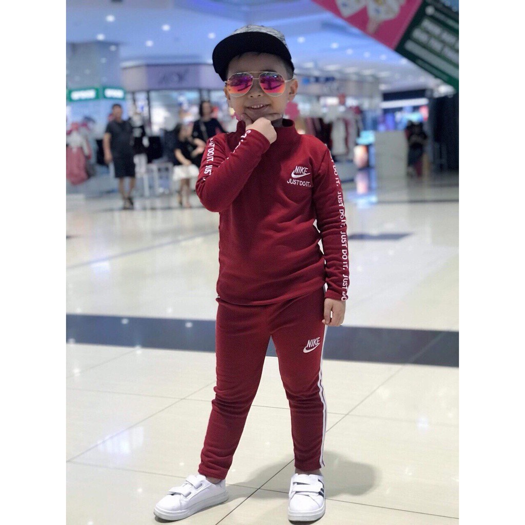 Bộ Ni ke cotton len cổ 3 phân cực chất cho bé trai, bé gái - BN3P