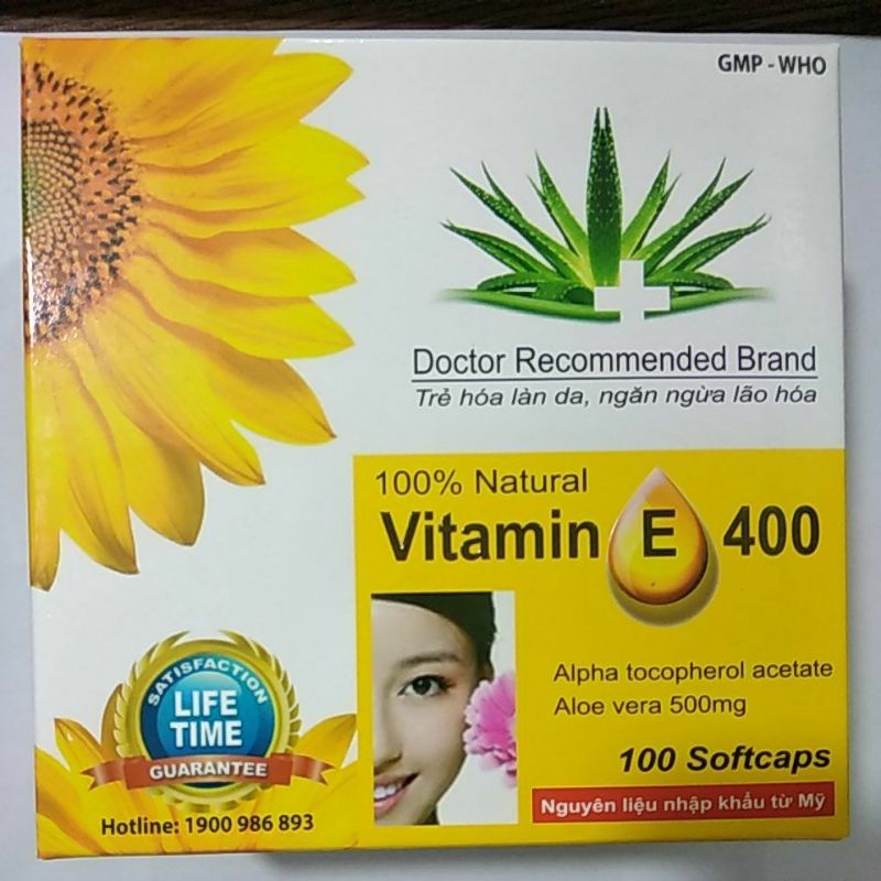 Vitamin E 400 : Làm chậm quá trình lão hóa da, giúp làm đẹp da và