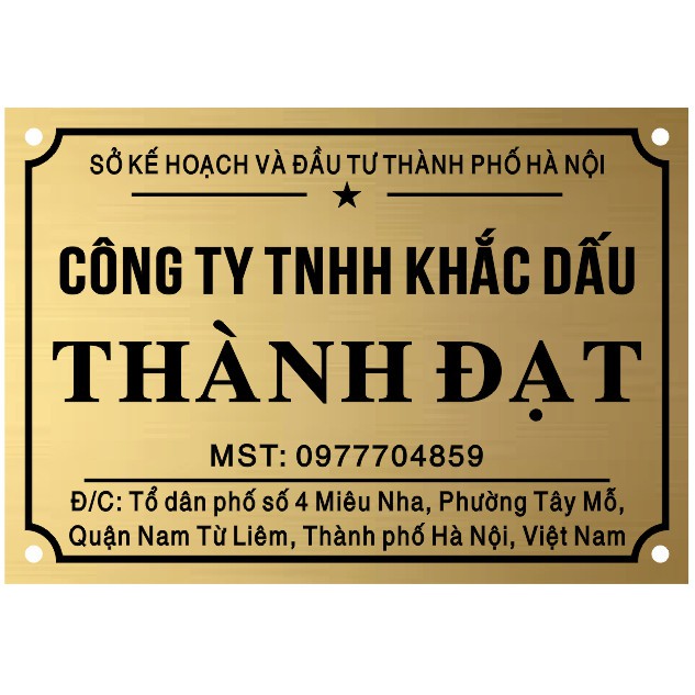 Biển Công ty in trên Mika