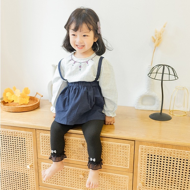 Quần legging  đính nơ cho bé gái 0-3.5 tuổi tiện lợi