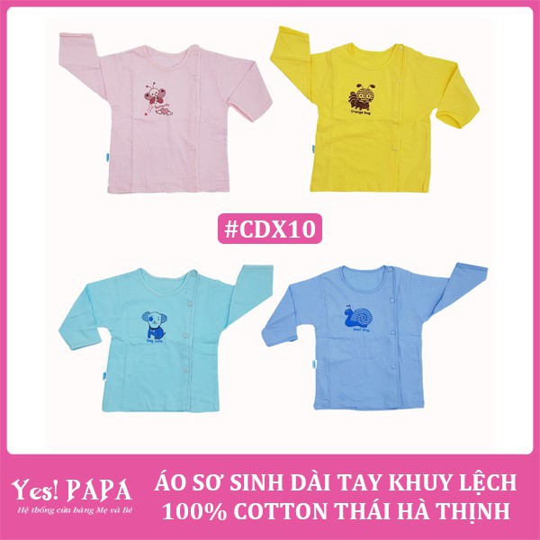 Áo sơ sinh dài tay khuy lệch 100% cotton Thái Hà Thịnh