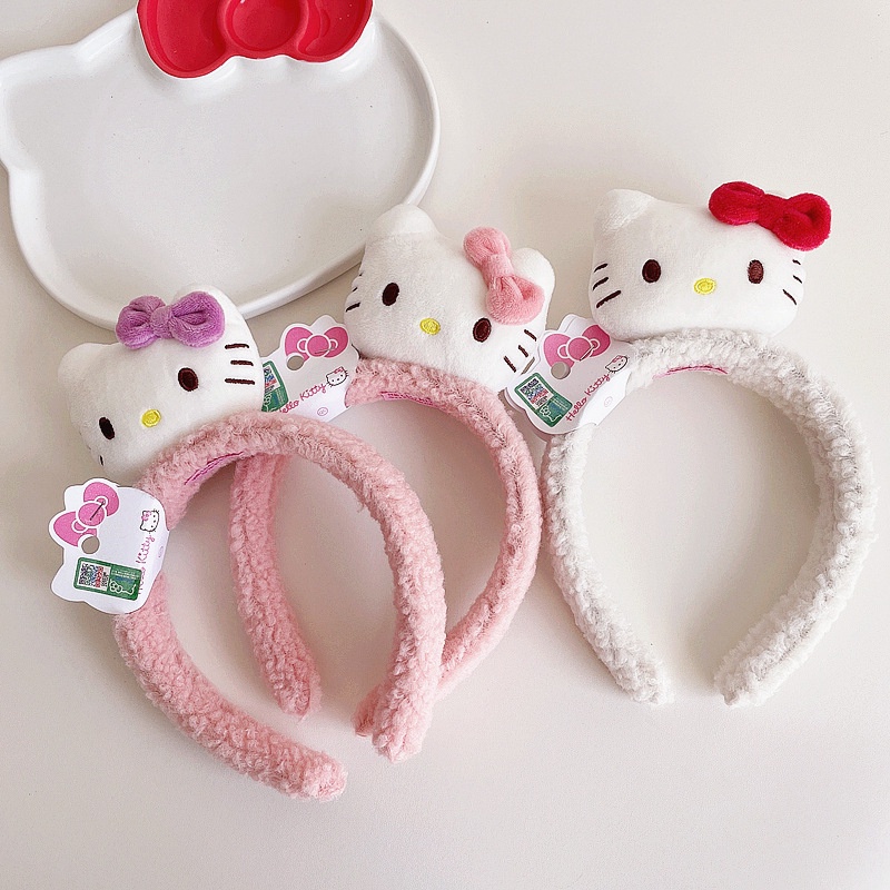 Kẹp Tóc hello kitty Bằng Lông Nhung Dễ Thương Xinh Xắn Cho Bé Gái