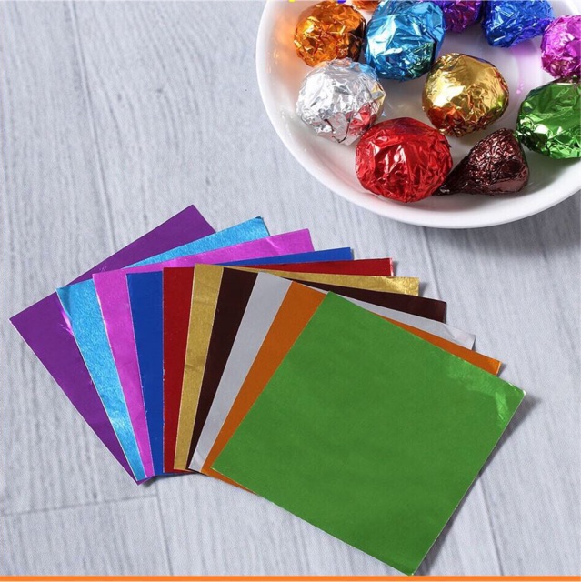 Giấy nhôm gói Kẹo- Socola tập 100 tờ