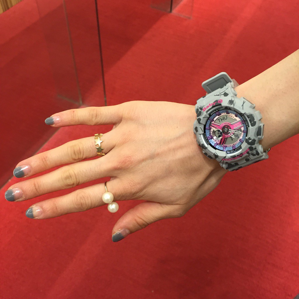 Đồng hồ nữ casio Baby-G BA-110FL-8ADR Dây Nhựa Hoạ Tiết Hoa Báo - Chống Nước 100m bảo hành quốc tế 12 tháng