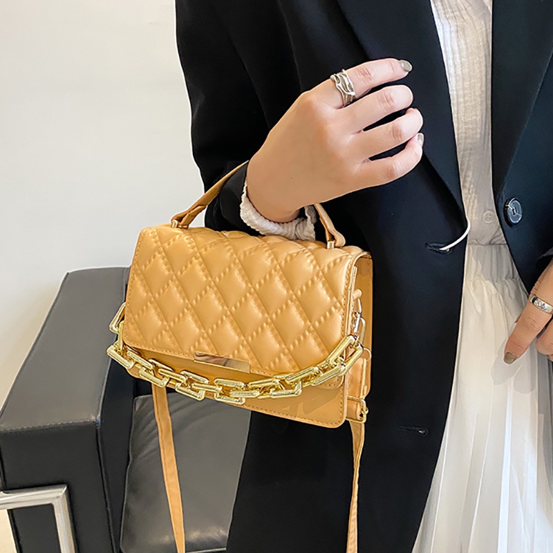 Ielgy Túi Xách Vuông Bề Mặt Mềm Mịn Phong Cách Âu Mỹ Cổ Điển