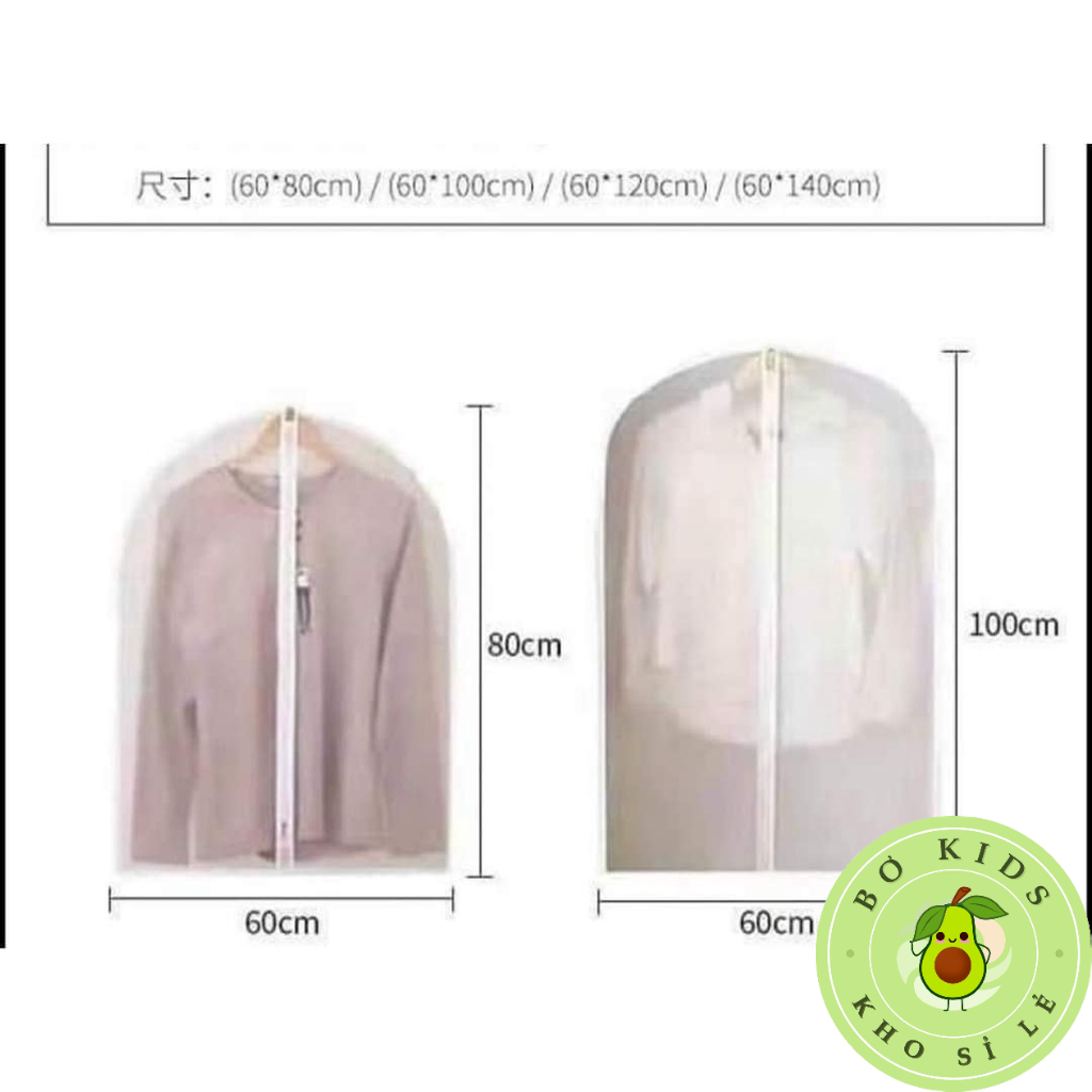 Túi Bọc Quần Áo Treo Tủ Đồ, Túi Trùm Quần Áo Chống Bụi Chống Thấm