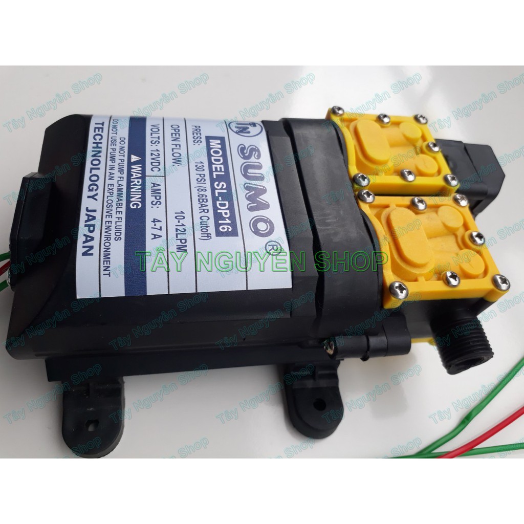 Máy bơm đôi SUMO tăng áp lực nước mini 12V 130W Lưu lượng 10-12 LPM - Máy Rửa Xe - Máy Bơm Tăng Áp - Máy Xịt Rửa