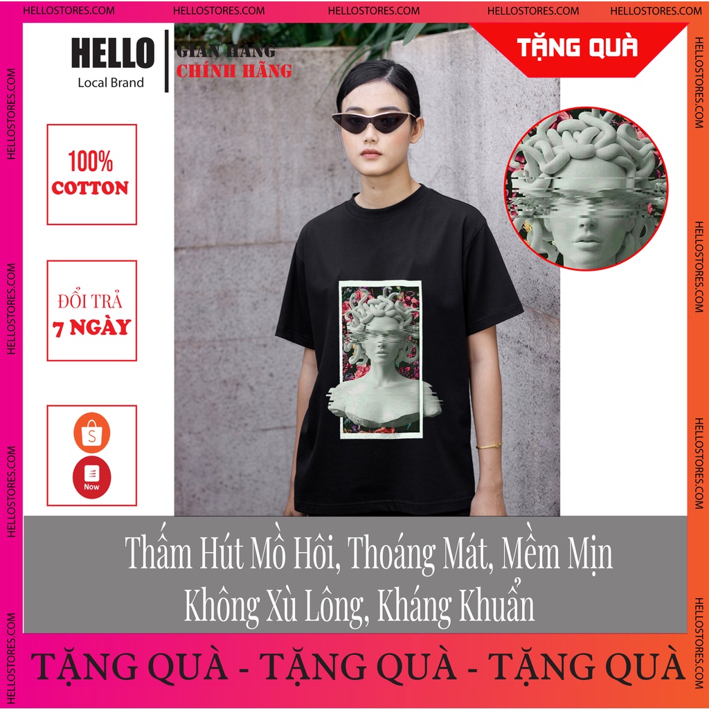 Áo thun tay lỡ nam nữ freesize phông form rộng dáng Unisex, mặc lớp, nhóm, mặc đôi ... in hình Hello Medusa_Ap12 | BigBuy360 - bigbuy360.vn