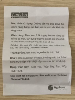 Kem dưỡng ẩm Ceradan Advanced Cream 30g
