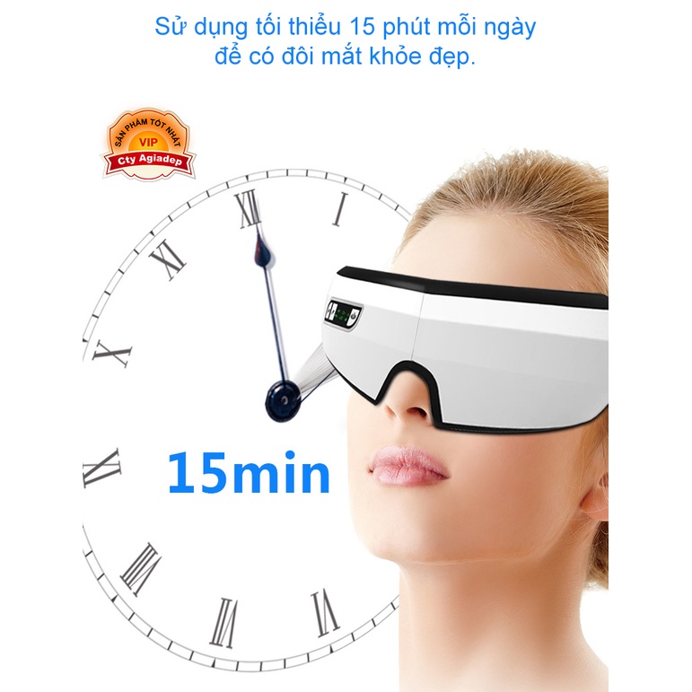 Máy Massage Matxa mắt Bluetooth nghe nhạc thư giãn cao cấp Giormani AQHY1