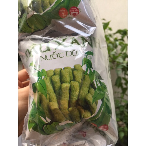 Bim bim oishi snack đậu xanh nước dừa (bịch 20 gói 8g)