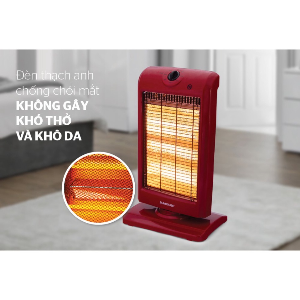 Đèn sưởi điện 3 bóng halogen Sunhouse SHD7016 , Đèn sưởi 3 bóng  , Đèn sưởi 2 bóng  , Bảo hành 12 tháng