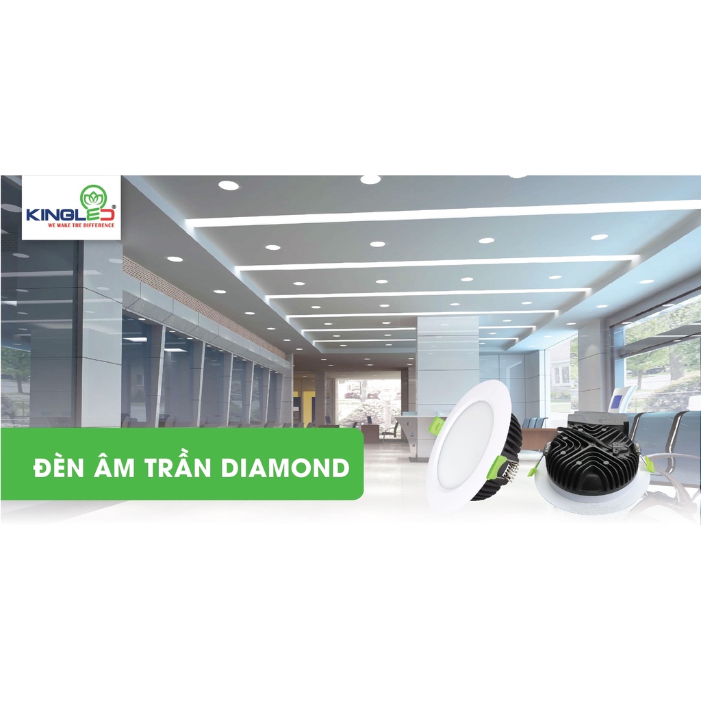 Đèn led trang trí downlight âm trần KINGLED Diamond 10W 15W siêu sáng tiếp kiệm điện năng