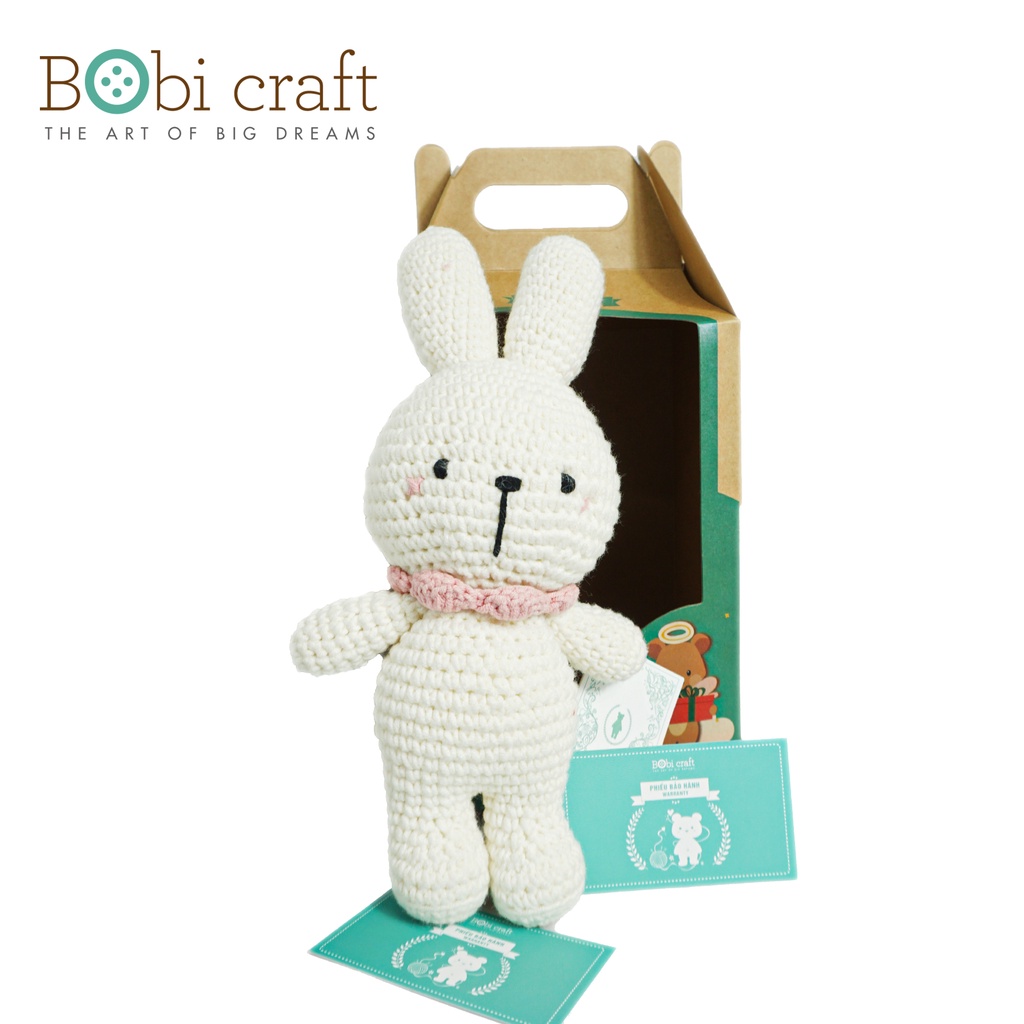 Thú bông len Bobicraft - Thỏ trắng - Đồ chơi an toàn Quà tặng bé
